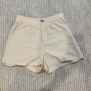 Stretch Khaki shorts high waisted